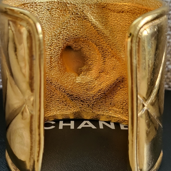 Vintage Authentic Chanel Quilted Cuff Bracelet - Picture 6 of 10